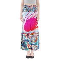 Artistic Psychedelic Art Full Length Maxi Skirt by Modalart