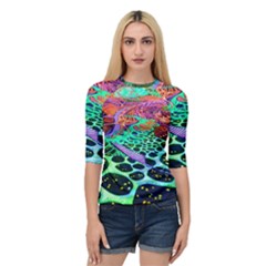 Psychedelic Blacklight Drawing Shapes Art Quarter Sleeve Raglan T-shirt