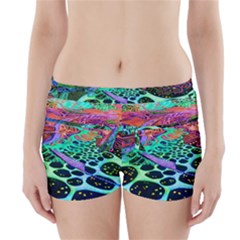 Psychedelic Blacklight Drawing Shapes Art Boyleg Bikini Wrap Bottoms by Modalart