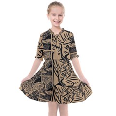 Artistic Psychedelic Kids  All Frills Chiffon Dress by Modalart