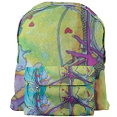 Green Peace Sign Psychedelic Trippy Giant Full Print Backpack by Modalart