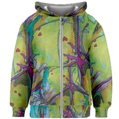 Green Peace Sign Psychedelic Trippy Kids  Zipper Hoodie Without Drawstring