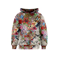 Valentine s Day Heart Artistic Psychedelic Kids  Pullover Hoodie by Modalart