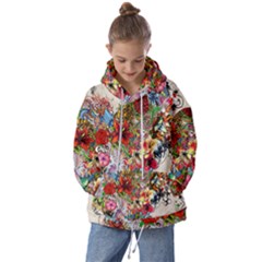 Valentine s Day Heart Artistic Psychedelic Kids  Oversized Hoodie by Modalart