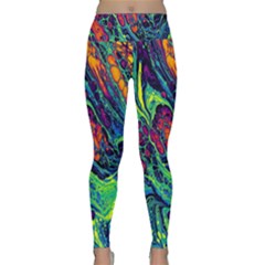 Color Colorful Geoglyser Abstract Holographic Lightweight Velour Classic Yoga Leggings by Modalart