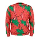 Texture Sweet Strawberry Dessert Food Summer Pattern Men s Sweatshirt View1