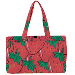 Texture Sweet Strawberry Dessert Food Summer Pattern Canvas Work Bag