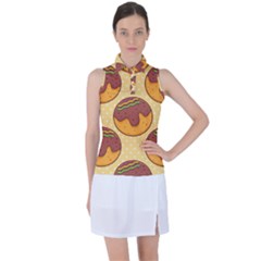 Takoyaki Food Seamless Pattern Women s Sleeveless Polo T-shirt