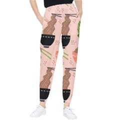 Doodle Yakisoba Seamless Pattern Women s Tapered Pants by Sarkoni