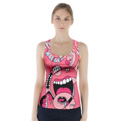 Big Mouth Worm Racer Back Sports Top by Dutashop