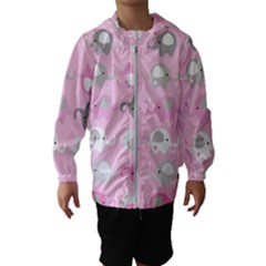 Animals Elephant Pink Cute Kids  Hooded Windbreaker