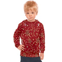 Christmas Texture Pattern Red Craciun Kids  Hooded Pullover by Sarkoni