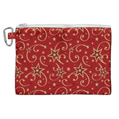 Christmas Texture Pattern Red Craciun Canvas Cosmetic Bag (xl)