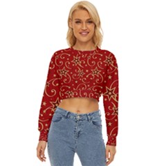 Christmas Texture Pattern Red Craciun Lightweight Long Sleeve Sweatshirt by Sarkoni