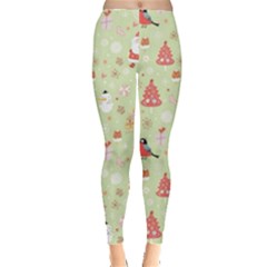 Christmas Pattern Christmas Tree Santa Everyday Leggings  by Sarkoni