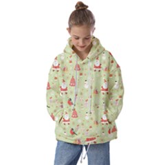 Christmas Pattern Christmas Tree Santa Kids  Oversized Hoodie by Sarkoni