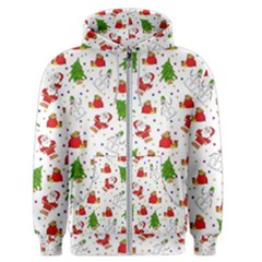 Christmas Santa Pattern Tree Men s Zipper Hoodie by Sarkoni