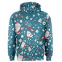 Christmas Pattern Santa Blue Men s Core Hoodie View1