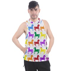 Colorful Horse Background Wallpaper Men s Sleeveless Hoodie by Amaryn4rt