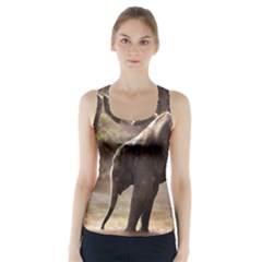 Baby Elephant Watering Hole Racer Back Sports Top by Sarkoni