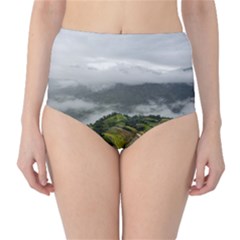 Residential Paddy Field Step Cloud Classic High-waist Bikini Bottoms by Sarkoni