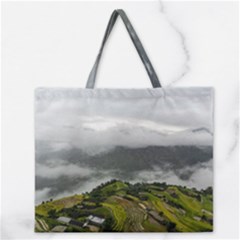 Residential Paddy Field Step Cloud Zipper Large Tote Bag by Sarkoni