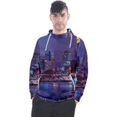 Frankfurt City Skyline Skyscraper Men s Pullover Hoodie by Sarkoni