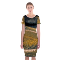 Vineyard Agriculture Farm Autumn Classic Short Sleeve Midi Dress by Sarkoni