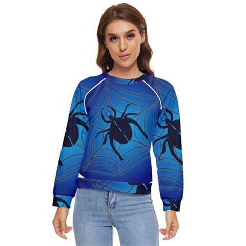 Spider On Web Women s Long Sleeve Raglan T-shirt by Amaryn4rt