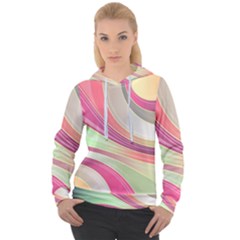 Abstract Colorful Background Wavy Women s Overhead Hoodie