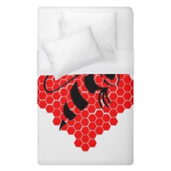 Bee Logo Honeycomb Red Wasp Honey Duvet Cover (single Size) by Amaryn4rt