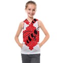 Bee Logo Honeycomb Red Wasp Honey Kids  Sleeveless Hoodie View1