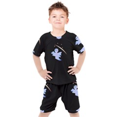 Ghost Night Night Sky Small Sweet Kids  T-shirt And Shorts Set by Amaryn4rt