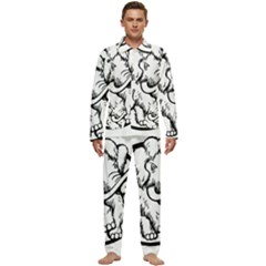 Mammoth Elephant Strong Men s Long Sleeve Velvet Pocket Pajamas Set