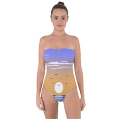 Vector Graphic Clipart Mountains Tie Back One Piece Swimsuit