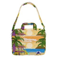 Vector Graphic Clipart Beach House Macbook Pro 16  Shoulder Laptop Bag by Sarkoni