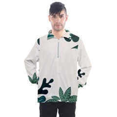 Leaves Plants Foliage Border Men s Half Zip Pullover by Sarkoni