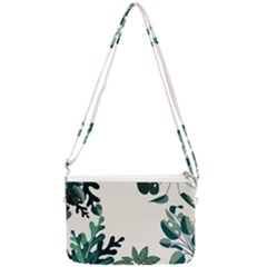 Leaves Plants Foliage Border Double Gusset Crossbody Bag by Sarkoni