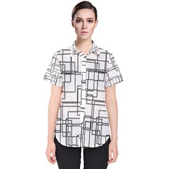 Structure Pattern Network Women s Short Sleeve Shirt