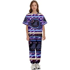 Abstract Sphere Room 3d Design Kids  T-shirt And Pants Sports Set by Amaryn4rt