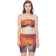 Architecture Art Bright Color Stretch Shorts And Tube Top Set by Amaryn4rt