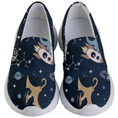 Space Theme Art Pattern Design Wallpaper Kids Lightweight Slip Ons