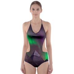 Fantasy Pyramid Mystic Space Aurora Cut-out One Piece Swimsuit by Grandong