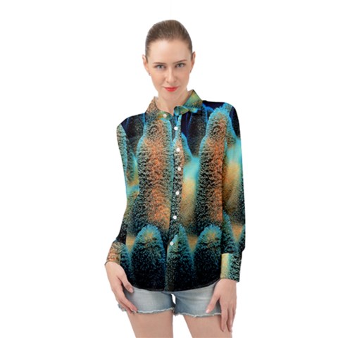 Photo Coral Great Scleractinia Long Sleeve Chiffon Shirt by Pakjumat