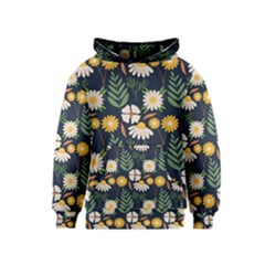 Flower Grey Pattern Floral Kids  Pullover Hoodie