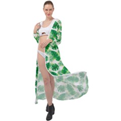 Tropical Leaf Pattern Maxi Chiffon Beach Wrap by Dutashop