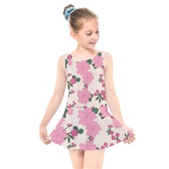 Floral Vintage Flowers Kids  Skater Dress Swimsuit