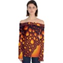 Bubbles Abstract Art Gold Golden Off Shoulder Long Sleeve Top View1