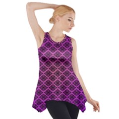 Pattern Texture Geometric Patterns Purple Side Drop Tank Tunic