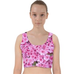 Beautiful Tree Flowers Velvet Racer Back Crop Top